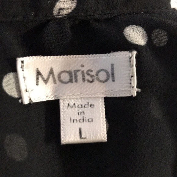 MARISOL LARGE BLACK WITH Cream POLKA DOTS BLOUSE - Picture 8 of 9